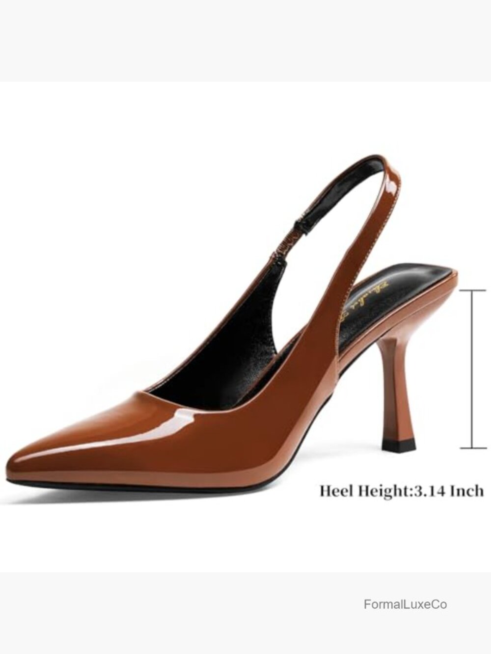 3.14" Stiletto Pumps Pointed Toe Slingback Mid Heel Party Office Shoes - Picture 4 of 7